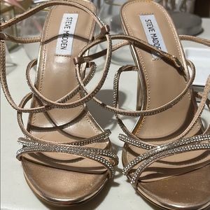 Gold sparkly heels